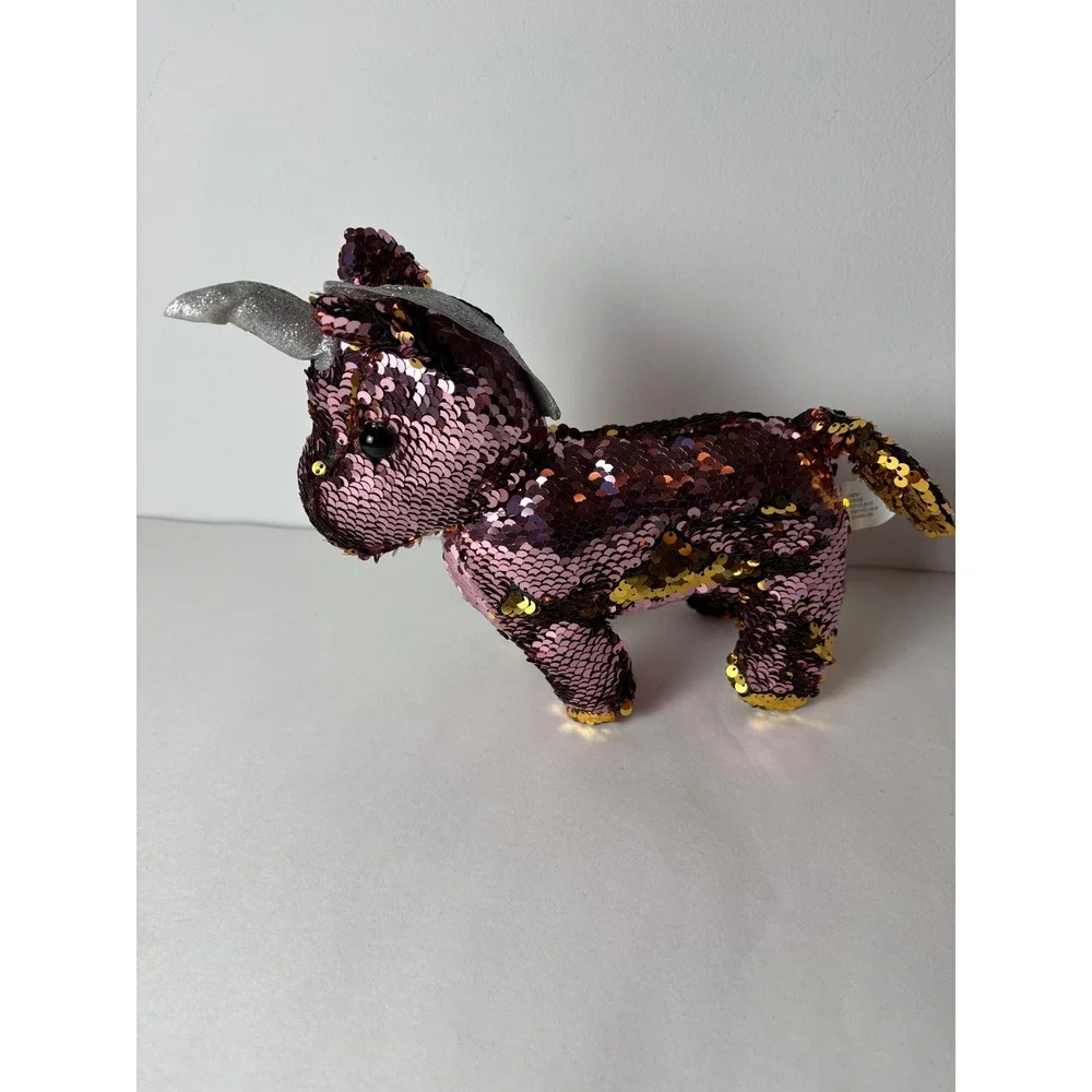 GOFFA Plush‎ Unicorn Toy Flip Sequins Pink Gold Glitter Horn Stuffed Animal